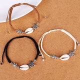 Shell Beads Bracelet Women Starfish Turtle Charm Adjustable Rope Bracelet