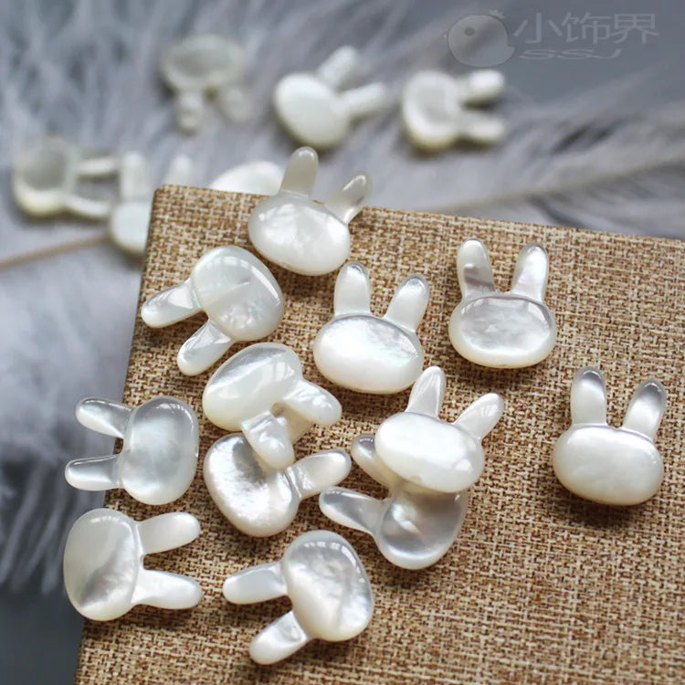 Natural Shell Beads Carved Rabbit Loose Beads