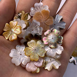 Shell Beads Carved-flowered Mother Of Pearl For DIY Jewelry Making