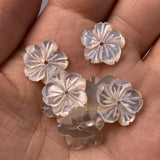 Carved-flowered Mother Of Pearl Shell Beads for Jewelry Making