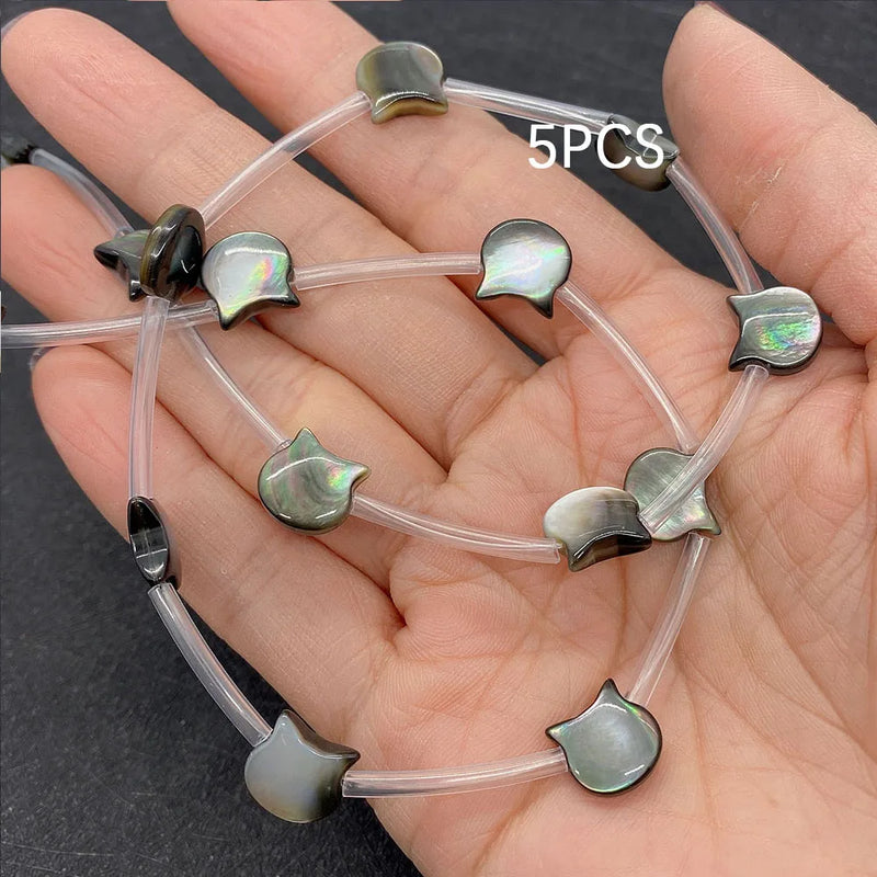 Cat Head Mother of Pearl Beads for Jewelry Making