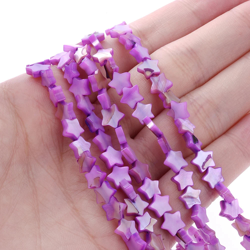 Colorful Mother Of Pearl Stars Shell Beads 6 8 10 12mm