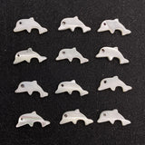Natural Dolphin Shape Shell Beads 6x14mm