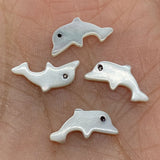 Natural Dolphin Shape Shell Beads 6x14mm