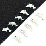 Natural Dolphin Shape Shell Beads 6x14mm