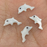 Natural Dolphin Shape Shell Beads 6x14mm