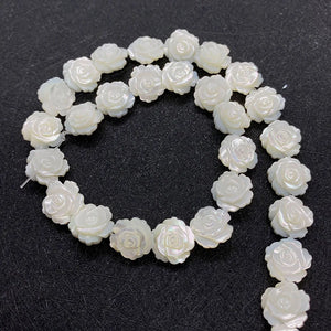 Shell Beads Engraved Rose Flowers Earring Making DIY Vintage Necklace Bracelet