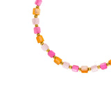 Natural Shell Beads Happiness Bracelet with Pink Glass Beads