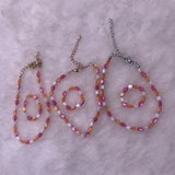 Natural Shell Beads Happiness Bracelet with Pink Glass Beads
