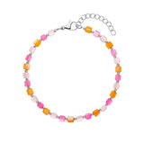 Natural Shell Beads Happiness Bracelet with Pink Glass Beads