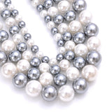 Natural Shell Beads Mix Round Shell Pearls Smooth Loose Spacer Bead