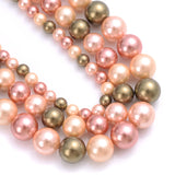 Natural Shell Beads Mix Round Shell Pearls Smooth Loose Spacer Bead
