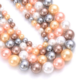 Natural Shell Beads Mix Round Shell Pearls Smooth Loose Spacer Bead