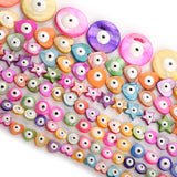 Shell Beads Multicolor Evil Eye Spacer Beads
