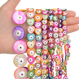 Shell Beads Multicolor Evil Eye Spacer Beads