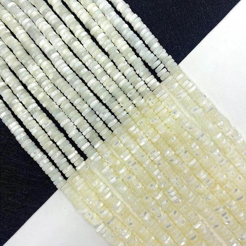 Natural Shell Beads Rondelle Pearl Loose Spacer Beads DIY Jewelry Making