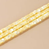 Natural Shell Beads Yellow Spacer Round Chip For Jewelry Making
