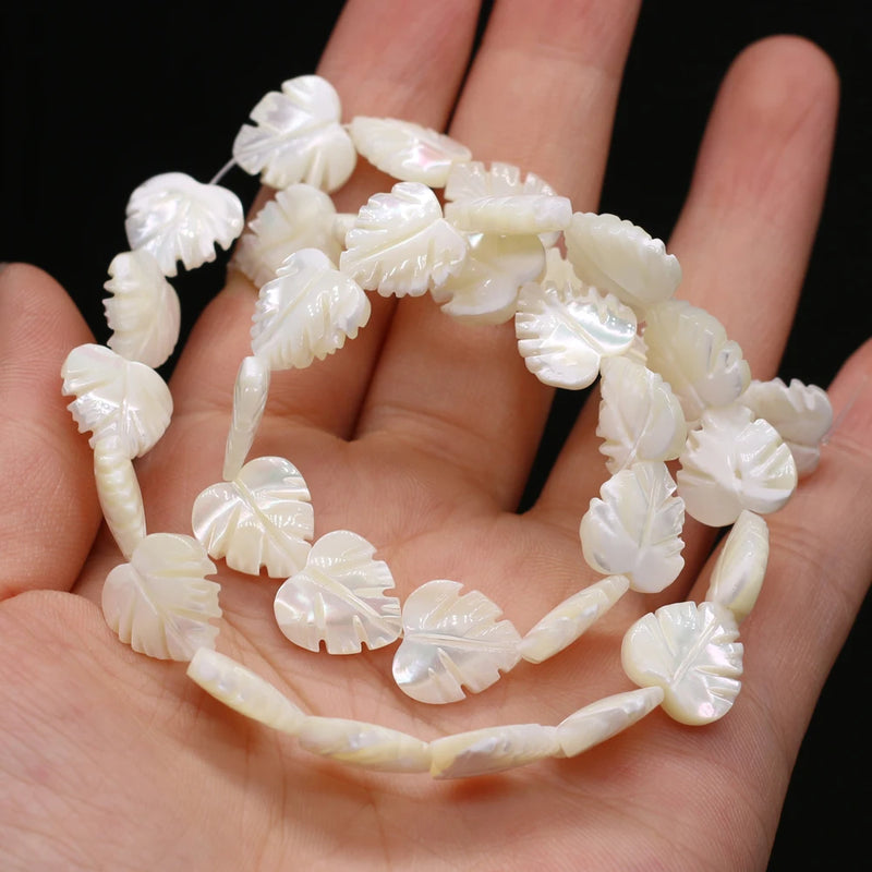 Natural Shell Beads Leaves Shape for DIY Bracelet Necklace
