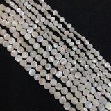 Flat Round Mother-of-pearl Shell Beads 6mm 8mm