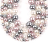 Gray Pink Shell Beads Round Beads For Jewelry Making Diy Necklace Bracelet