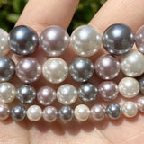 Gray Pink Shell Beads Round Beads For Jewelry Making Diy Necklace Bracelet