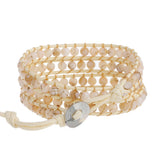 Shell Beads Wrap Bracelet 3 Times Strand Braided Boho Jewelry Gift