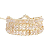 Shell Beads Wrap Bracelet 3 Times Strand Braided Boho Jewelry Gift
