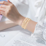Shell Beads Wrap Bracelet 3 Times Strand Braided Boho Jewelry Gift