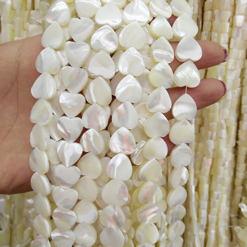 Heart Shell Stone Beads 10 12mm for Jewelry Making DIY Bracelet Necklace