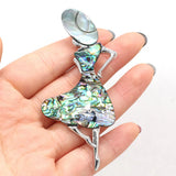 Natural Shell Pendant Charms Brooch Pin DIY Jewelry Making 37x80mm