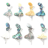 Natural Shell Pendant Charms Brooch Pin DIY Jewelry Making 37x80mm