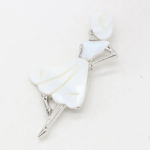 Natural Shell Pendant Charms Brooch Pin DIY Jewelry Making 37x80mm