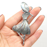Natural Shell Pendant Charms Brooch Pin DIY Jewelry Making 37x80mm