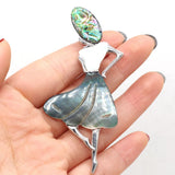Natural Shell Pendant Charms Brooch Pin DIY Jewelry Making 37x80mm