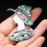 Shell Brooch Lady Hat Abalone Shell Pin Pendant Wedding Party Brooches 40x45mm
