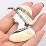 Shell Brooch Lady Hat Abalone Shell Pin Pendant Wedding Party Brooches 40x45mm