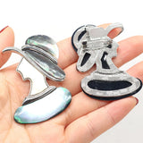 Shell Brooch Lady Hat Abalone Shell Pin Pendant Wedding Party Brooches 40x45mm