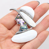 Shell Brooch Lady Hat Abalone Shell Pin Pendant Wedding Party Brooches 40x45mm