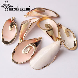 Shell Conch Spiral Charms Pendant Earrings Ornaments DIY Jewelry 10pcs/lot