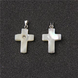 Shell Cross Pendants Mother of Pearl Beads Shell Charms for DIY Jesus Necklace