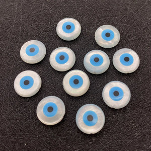 Natural Shell Devil's Eye Evil Eye Round Beads Charm DIY Jewelry