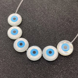 Natural Shell Devil's Eye Evil Eye Round Beads Charm DIY Jewelry