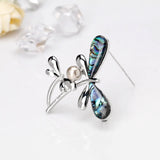 Shell Dragonfly Brooches Alloy Couple Animal Brooch Pins H1302