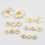 Natural Shell Flower Beads Yellow Heart Sunflower Small Daisy Shell Beads