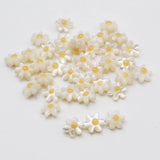Natural Shell Flower Beads Yellow Heart Sunflower Small Daisy Shell Beads