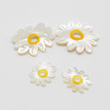 Natural Shell Flower Beads Yellow Heart Sunflower Small Daisy Shell Beads
