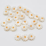 Natural Shell Flower Beads Yellow Heart Sunflower Small Daisy Shell Beads