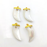 Shell Pendant CZ Paved Sea Beach with Pearl - Necklace DIY