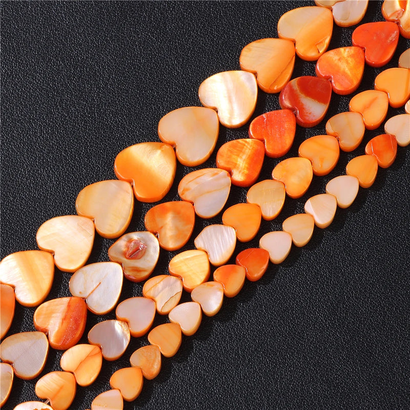 Shell Heart Beads 6-12mm Mother Of Pearl Loose Beads