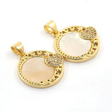 CZ Shell Heart Star Round Pendant Necklace for Women